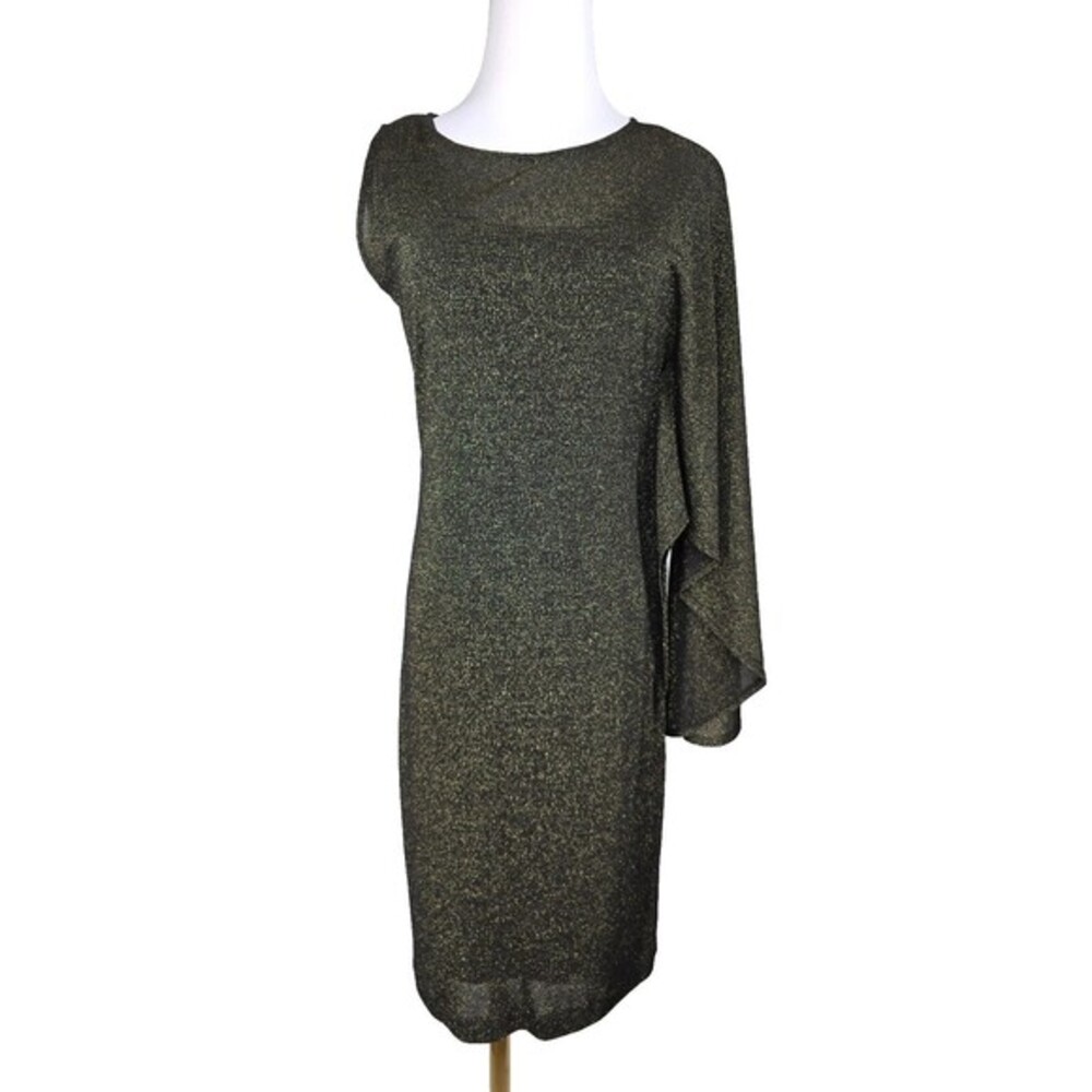 Ted Baker One Shoulder Drape Shimmer Dress Size US 8‎ Medium